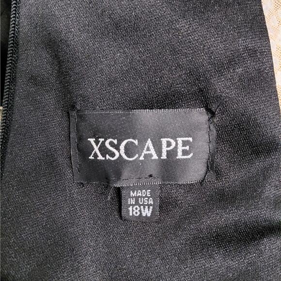 Xscape Beaded Formal Evening Gown 18W Black Wedding Party Mother of Bride Dress - Picture 8 of 13